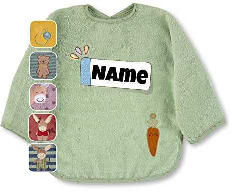 Stickling Sterntaler Baby Lätzchen mit Ärmeln personalisiert | bestickt mit Namen | Langarmlätzchen Baby | personalisiert | Baby Lätzchen