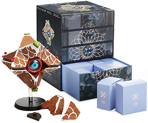CC Countdown-Charaktere von Numskull 2023 Destiny Lebkuchen-Geist-Hülle Sammelfigur - Offizielles Destiny Merchandise - Baubarer Adventskalender-Statue | Offizielles Merchandising zum Videospiel „Destiny“, aufbaubare Adventskalender-Statue – ideal für Fans und Sammler
