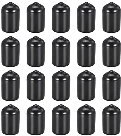 DMiotech 20 Pack 3/8 ID Black Screw Thread Protectors Rubber End Caps Bolt Covers for Screw Bolt Furniture Pipe