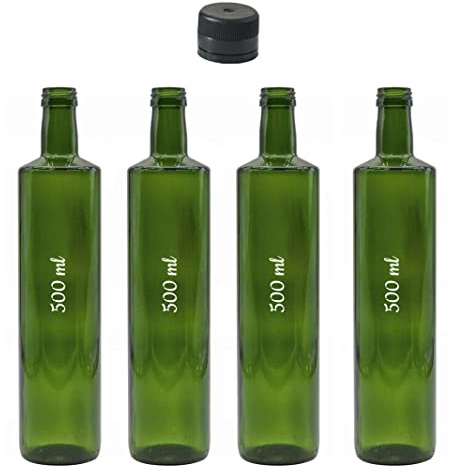 Esencia Andalusí 12 o 6 Botellas vacías, Botella de Vino Botella de Licor Botella de Aceite Botella cerveza, Cristal, tapón, Botella Vidrio. Dórica 500 ml (6 Unidades)