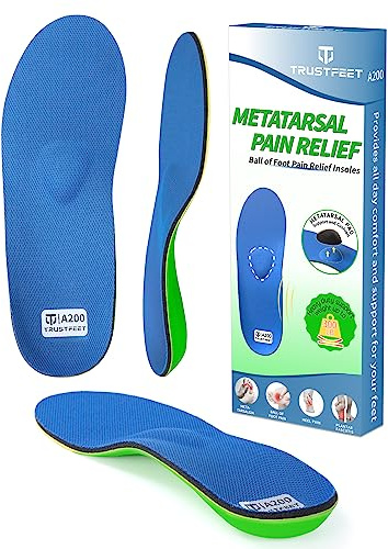Trustfeet Arch Support Metatarsal Pain Relief Insoles for Metatarsalgia,Morton's Neuroma,Ball of Foot Pain Relief,Plantar Fasciitis,Arch Support Orthotics Shoe Inserts for Man Women-E