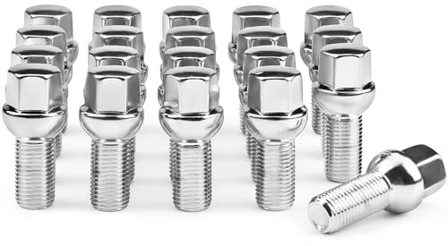 20 Boulons de Roue | M14x1,5x28mm I Siège Sphérique R13 I CLÉ 17 mm I Compatibles avec Jantes Aftermarket pour Audi et VW