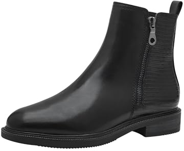 MARCO TOZZI Damen Stiefeletten mit Absatz mit Lederanteil Elegant, Schwarz (Black Comb), 41 EU