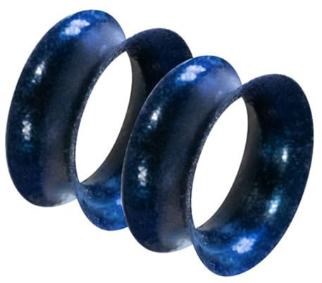 Taffstyle Flesh Tunnel Ohr Ear Plug Ohrpiercing Silikon Piercing extra flexibel Weich 1 Paar metallic glänzend Blau 8mm