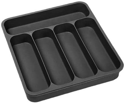 JISADER Besteckkasten Silberbesteck-Organizer Küchenbesteck-Organizer 6 Fächer Utensilienablage, Schwarz