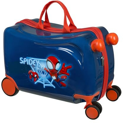 Undercover - Spidey Ride-on Trolley - Kindergepäck zum Draufsitzen - Belastbar bis 50 kg - mit praktischen Tragegriffen - Stabiler Reisekoffer