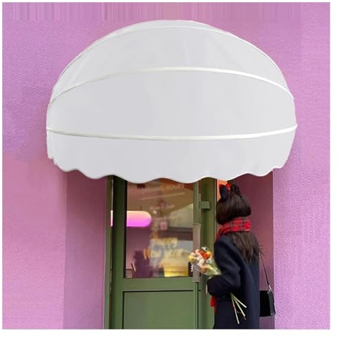 Marquesina Tejadillo Puerta Exterior Protección Ultravioleta Visera Marquesina Toldo Dosel, Tejidos Impermeables Adecuado para Cubiertas, Patios, Balcones(Color:White,Size:100cm)