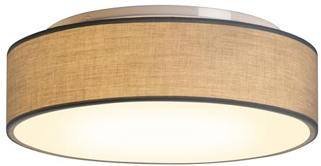 Zedelmaier Deckenlampe LED Deckenleuchte rund lampe decke Ø38cm E27x2/40W | Stoff lampenschirm für Wohnzimmer,Schlafzimmer,kinderzimmer,Flur,Schlafzimmerlampe,LED geeignet,Ø38xH12,5cm,ohne Leuchtmittel