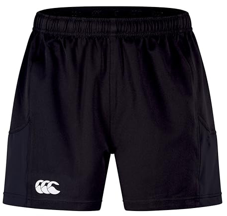 Canterbury Men's Advantage Rugby Shorts 2.0 | Elasticated Waist | CCC Logo Gym Shorts, Black, M