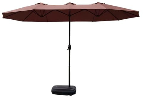NRNQMTFZ Parasol de Jardin XXL Parasol Grande Taille, Parasol rectangulaire Double Face, Parasol de marché avec Manivelle pour Jardin Balcon, Plage,Terrasse et Piscine(Coffee Color)