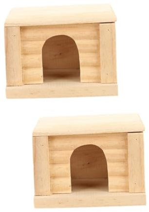 Supvox 2St Hamster Hütte Hamsterhaus Flat-Top-Hamster Hamsternest Hamster Haustierhütte Spielzeug Hölzern