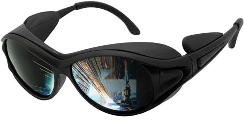UpaClaire Gafas de seguridad para soldadura, lente de soldadura de seguridad envolvente, gafas de seguridad antiarañazos, protección UV, gafas protectoras, cumple con ANSI/ISEA y MCEPS, pantalla IR 10