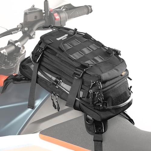 abamita Rhinowalk Motorcycle Tank Bag Backpack Travel Luggage Separate Water Bag Duffel Bag with molle system fits most Adventure and Sport Motorcycle Frames