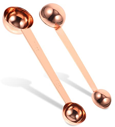 FUNNETOYU Cucharas Medidoras De Café De Doble Cabeza Inoxidable Escala Herramienta De Medición Para Café Azúcar Té y Práctica y Para Uso Cocina y Repostería