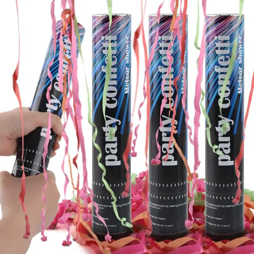 SilverChry Cannone Spara Coriandoli *4pcs, Tubo Spara Coriandoli Festa, Coriandoli Cannoni Popper, Tubi Coriandoli Compleanno, Cannoni Coriandoli Matrimonio, Sparacoriandoli per Laurea Tubo (Carta)
