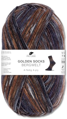Frida's Wollhaus Pro Lana 100g Golden Socks Bergwelt 4-fach Sockenwolle Stricken Häkeln Garn Wolle 5 Farben (80609)