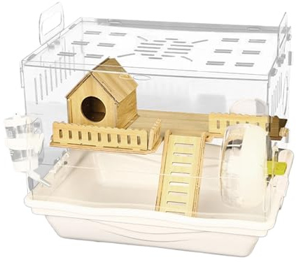 Osservazione PET Cage trasparente,37x30x28cm Habitat di criceto chiaro,legno Habitat trasparente per piccoli animali domestici,accessori traspiranti per la casa di,per la casa per le famiglie