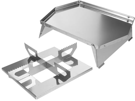 PENIKOKO Foldable Stainless Steel Bbq Grill Stand with Elevated Base Square Stable Camping Stove Rack Portable Charcoal Barbecue Grill Rack for Outdoor Picnic and Hiking