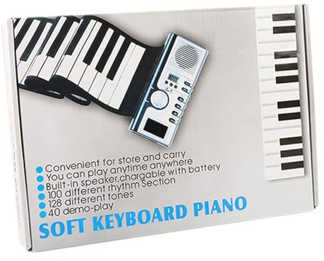 HEMOTON Teclado Piano Electrónico Plegable Teclas Silicona con Altavoz Integrado Midi Out Volumen Ajustable Portátil para Estudio y Viaje