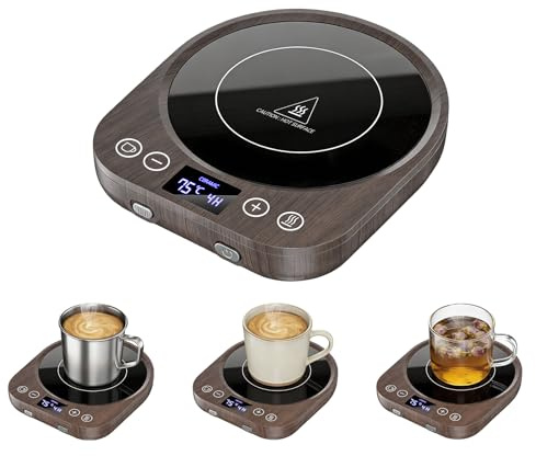 Elektrischer Kaffeewärmer, Tassenwärmer mit 9 Temperaturstufen, 36 W Kaffeewärmer mit Automatischer Ausschalten und Verstellbare Wärmespeicherplatte für Kaffee -Tee -Kerzen Erwärmung