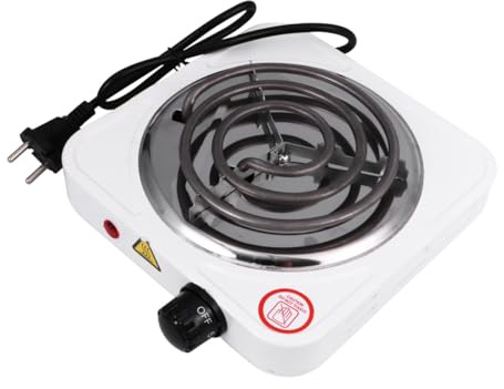 MOLUCKFU Estufa Eléctrica Portátil de 1000 W Control de Temperatura Ajustable, Quemador de Sobremesa Protección contra Sobrecalentamiento, Placa Calefactora de Gran Diámetro para Cocina