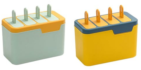 Tofficu 2 Pièces Moule à Glace Réutilisable Cavités Plastique Alimentaire Moules DIY pour Crème Glacée Maison Bleu et Vert