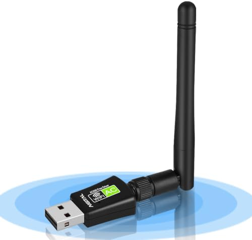 Free Driver AC600 Adaptador WiFi USB para PC | Doble Banda 5GHz/2,4GHz Mini Receptor wifi dongle con 5dBi Antena, Compatible Windows 11/10 /8 / 7/Vista/XP