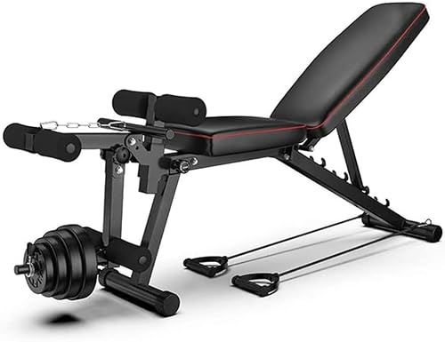 Banc de Musculation Multifonction Complet, pour la Maison Gym | Banc Sit up Réglable Incliné Décliné Plat Banc Fitness Muscles Abdominaux Entrainement Appareil Contrepoids exclus
