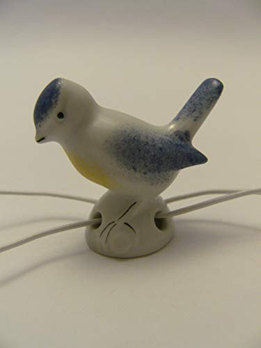 Lindner Porzellan Tropfenfänger Meise, handbemalt, für Kaffee- oder Teekannen, Tier Vogel Blaumeise