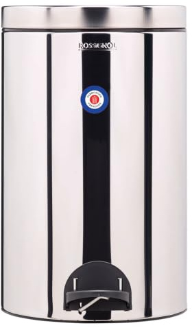 ROSSIGNOL Poubelle de cuisine, Poubelle 20L, Poubelle à pédale, Fabrication française, Fermeture silencieuse, Seau intérieur amovible avec anse, SANIA