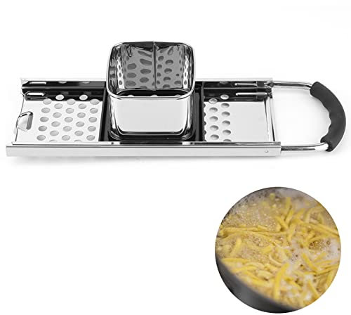 Máquina de spaetzle de acero inoxidable, rallador de pasta de fideos de huevo alemán con mango de agarre y empujador para ollas y sartenes