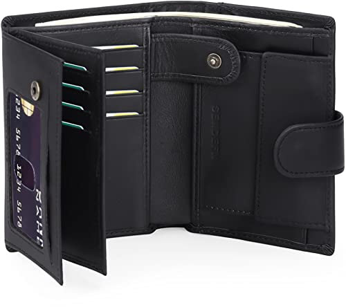 SENDEFN Herren Geldbörsen mit RFID Schutz, Groß Echtleder Portemonnaie Herren in Hochformat, Trifold Geldbeutel für Männer, Brieftasche Wallet Portmonee mit 16 Kartenfächer & Münzfach