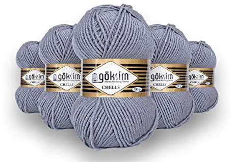 LaVita Garn CHELLS Handstickgarn, 5-Delars Förpackning, 100% Akryl, 1 Kula 100 gr, 170 mt (9801)