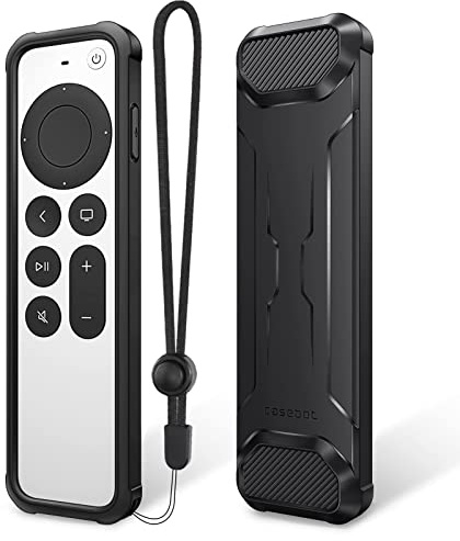 Fintie Protective Case for Apple TV Siri Remote 2021 - Soft TPU Lightweight Anti Slip Shockproof Cover for for Apple TV 4K / HD Siri Remote Controller (2nd Generation), Black | Apple TV Siri Remote Control 2021 2022, Shockproof Soft Cover, Protective, Lightweight, Anti Slip, Black