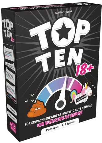 Cocktail Games, Top Ten 18+, Partyspiel, Kartenspiel, 4-9 Spieler, Ab 18+ Jahren, 30 Minuten, Deutsch, Mehrfarbig, Bunt