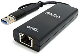 Alfa 2.5 GbE Type-C SuperSpeed USB 5 Gbps Card with Realtek™ RTL8156B and Type-A Adapter