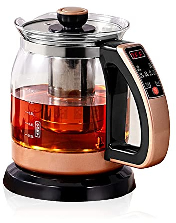 Hokcus Bouilloire électrique en verre borosilicate avec indicateur lumineux LED, fonction de maintien au chaud, 1,2 L, contrôle de la température
