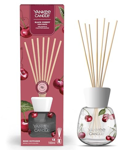 Yankee Candle Signature Scented Reed Diffuser | Black Cherry Aroma Diffuser | up to 10 Weeks of Fragrance | 100 ml | Perfect Gifts for Women