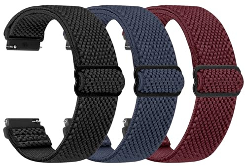 TumpCez Elastische Uhrenarmbänder,16mm 18mm 19mm 20mm 22mm 24mm Schnellverschluss Nylon Armband Verstellbare Aatmungsaktive Sportbänder Ersatzarmband für Herren Damen