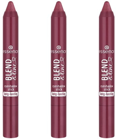 essence blend & line eyeshadow stick, Lidschatten, Nr. 02, Rot, langanhaltend, hochpigmentiert, mit Ölen, vegan, ohne Mikroplastikpartikel, Nanopartikel frei, ohne Parfüm, 3er Pack (3x1.8g)