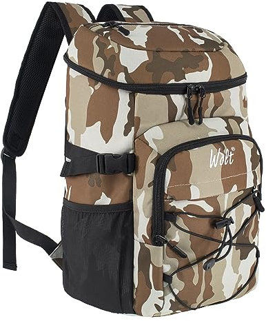 WOLT Rucksack-Kühler, isoliert, auslaufsicher, 24 Dosen, weiche Seiten, Kühltasche für Strand, Camping, Getränke, Bier