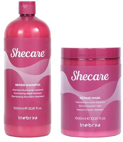 Inebrya Shecare Aufhellendes Shampoo 1000 + aufhellende Maske 1000 (2000 ml (2er-Pack)