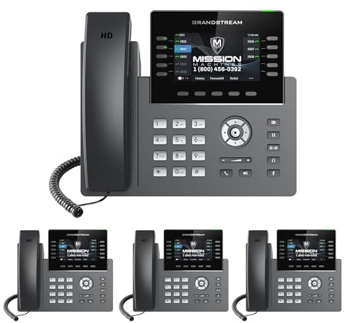 Business Phone System 'Mission Machines' G400C: Includes Grandstream GRP2615 Phones + 'Mission Machines' Cloud Server + Free 3-Months of 'Mission Machines' Cloud Phone Service (4 Phone Bundle)
