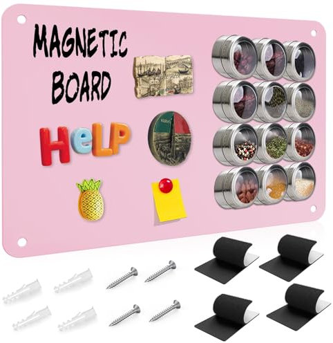Raweao Magnettafel aus Metall, Rosa Magnetisch Tafel zur Anzeige von Magnetbuchstaben Tieren Fotos Spielzeug, Ideal für Kinderzimmer Ferien Magnete Lernmaterial (Rosa - 1 Stück)
