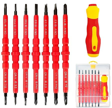 1 jeu de tournevis isolés 7 en 1, tournevis magnétique multifonction, kit de tournevis électrique, tournevis électrique, kit d'outils de réparation
