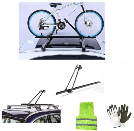 Compatible con Volvo XC60 2008 PORTABICICLETAS para Barras DE Techo PORTAEQUIPAJES DE Techo DE Acero Peso MÁXIMO 15KG Ruedas DE Bicicleta 55MM Sistema DE FIJACIÓN Tipo U