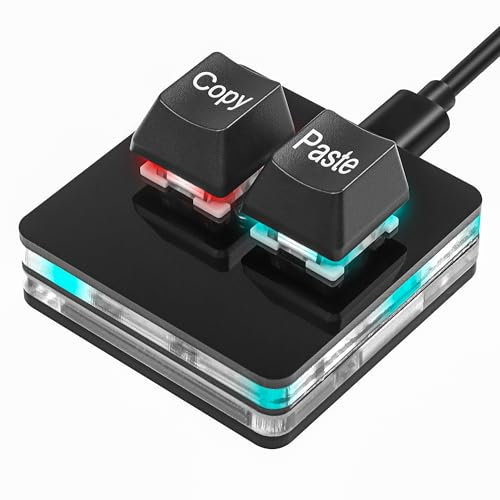 SinLoon USB Mini 2-Tasten-Tastatur zum Kopieren und Einfügen, OSU-Tastatur, HotSwap-Einhand-Mechanische Gaming-Tastatur Mit USB-Kabel für Rhythmus-Spiele