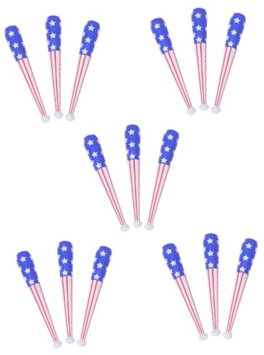 ibasenice 15stücke Aufblasbare Baseballschläger Cheer-sticks Für Partys Sportveranstaltungen Unabhängigkeitstag Bunte Spielzeuge Für Geburtstagsfeiern Und Veranstaltungen