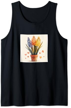 Hyacinth Plant In Pot Cottagecore Hearts Graphic Tank Top