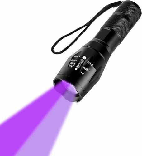 GaiGaiMall UV Flashlight 365nm & 395nm Wood's Lamp Black Light Ultraviolet Flashlight LED Torch Pet Detector for Dog Urine Pet Stains Scorpions Resin Curing
